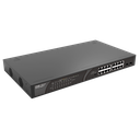 16 x 1000M copper ports and 2 x 1000M uplink SFP combo ports: 16 ports for PoE/PoE+, with the maximum PoE power up to 247 W; unmanaged switch;
