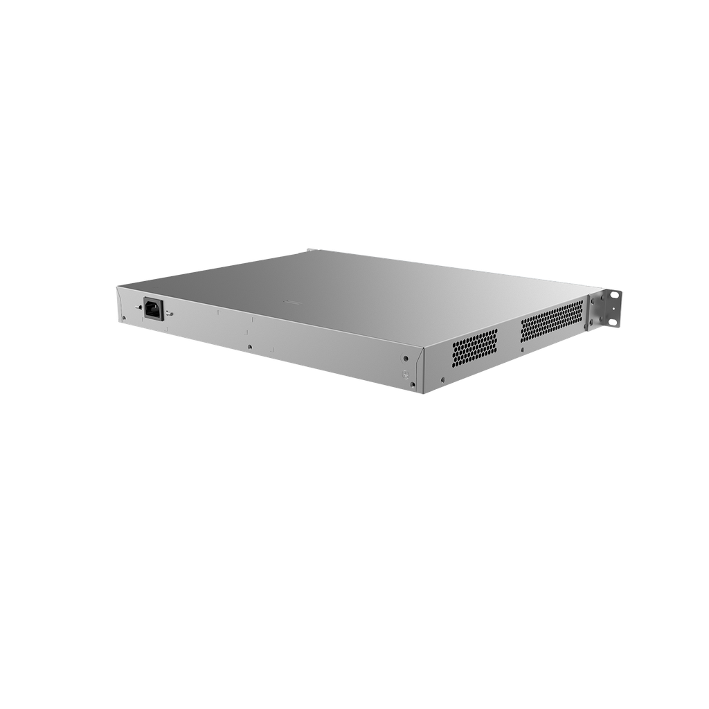 24 × 10/100/1000Base-T copper ports with auto-negotiation, 4 × 1GE SFP ports, fixed single AC power supply, PoE/PoE+ power supply, 370 W PoE power supply