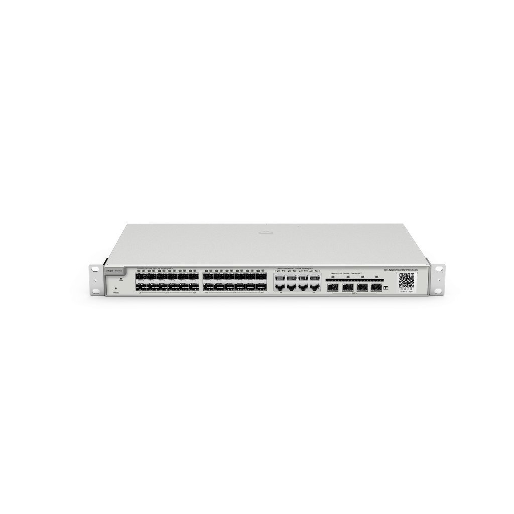 24-Port SFP L2 Managed 10G Switch, 24 SFP Slots, 8 Gigabit RJ45 Combo Ports, 4 *10G SFP+ Slots, 19-inch Rack-mountable Steel Case