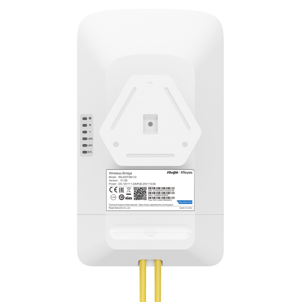 واي فاي جسر لمسافة 5 كيلو RG-EST350 V2, 5GHz Dual-stream 802.11ac Wireless Bridge
