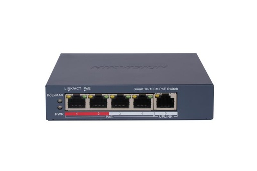[DS-3E1105P-EI/M(0-STD))] سويتش سمارت POE بسرعة إيثرنت 4 منافذ بمدى طويل يصل إلى 300 متر