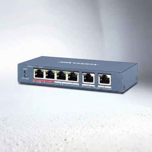 [DS-3E0106HP-E（O-STD）] سويتش 4 منافذ إيثرنت سريعة POE من هيكفيجن غير مدار 