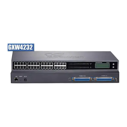 [GXW4232] High-Density FXS VoIP Gateway, 32 FXS, 32xRJ11 & 1 50-pin Telco connector, 1x GbE, 12V/5A PSU

