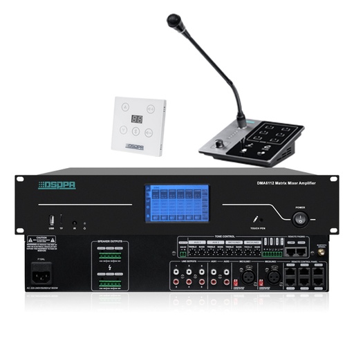 [PA-DMA6112] 6 Channels Digital Audio Matrix Amplifier with Remote Control