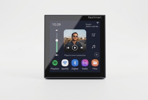 [NEXSC-BA-4-Z] 4" Touch Control Panel with zigbee smart home gateway with amplifier 4*25W, equipped with bluetooth, USB / TF, RS485 protocol, Android, black color, used as Smart home control