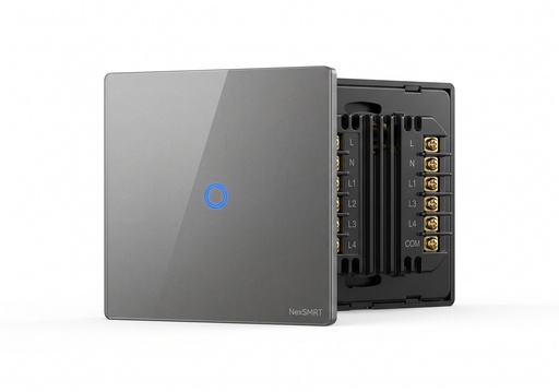[NEXSW-MB-1G-Z] مفتاح زر ذكي (Smart Button Switch) بقدرة 16 أمبير مع توصيل NوL، أحادي(1Gang) وباللون الأسود، يوفّر تحكمًا عمليًا وأنيقًا بالإضاءة أو الأجهزة الذكية