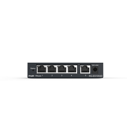 [RG-ES105GD] 5-Port Gigabit unmanaged Switch, 5 Gigabit RJ45 Ports ,Steel Case