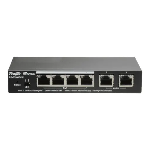 [RG-ES206GC-P] Reyee 6 Ports Gigabit Switch POE and Lifetime Cloud