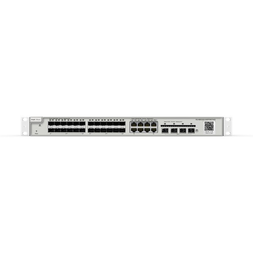 [RG-NBS3200-24SFP/8GT4XS] 24-Port SFP L2 Managed 10G Switch, 24 SFP Slots, 8 Gigabit RJ45 Combo Ports, 4 *10G SFP+ Slots, 19-inch Rack-mountable Steel Case