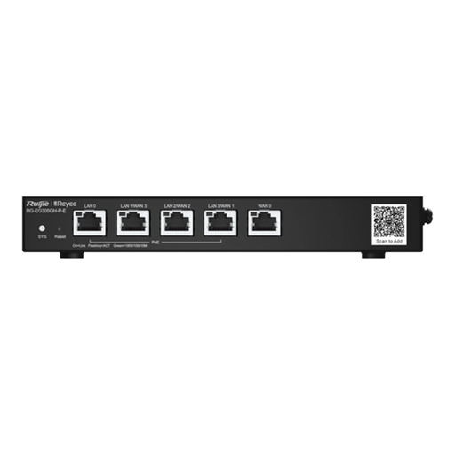 [RG-EG305GH-P-E] راوتر جيجابت في الثانية 5 منافذ يدعم دمج أربع خطوط و 3 POE و كلاود مدى الحياة من Reyee
